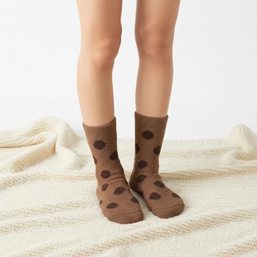 Image of Tergy 6 /20 Pairs Fuzzy Socks Soft Cozy Fluffy Warm Winter Sleep Plush Bed Microfiber Slipper Fleece Socks for Women
