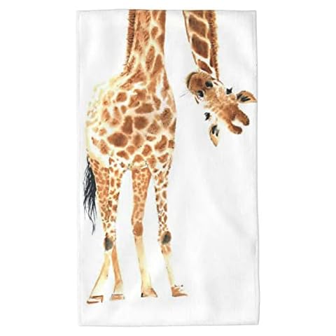 Handtuch für Wildtiere, Giraffe, Weiß, super weicher Plüsch, sehr saugfähig Cover