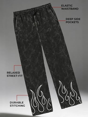 Image of fanideaz Mens Cotton Baggy Trackpant for Men | Streetwear Loose Fit Track Pants for Men | Comfortable Breathable Cotton Casual Wear Lower for man Stylish