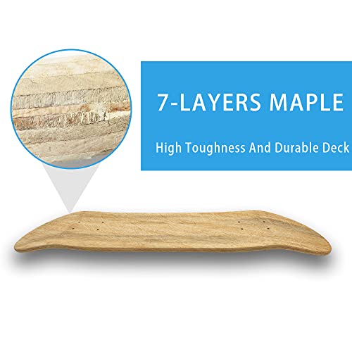 Vigorange 3 Packs 31"X 8" Blank Skateboard Decks,Natural,7-Layer Maple Double Tail Skateboard With Free Sandpaper, Great For Replacement,Art Painting And Home Decor #TOP2