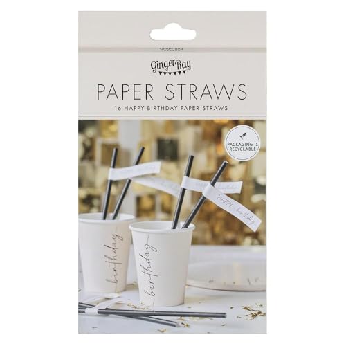 Pitillos de papel negro y nude de cumpleaños miniatura 4