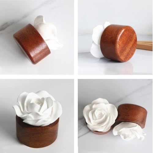 Difusor aromático pasivo de cerámica en forma de flor rosa miniatura 4