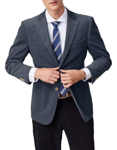 Men Corduroy Suit Jacket Slim Fit 2 Button Mens Casual Blazer Vintage Winter Corduroy Sport Coat for Men Work Jackets