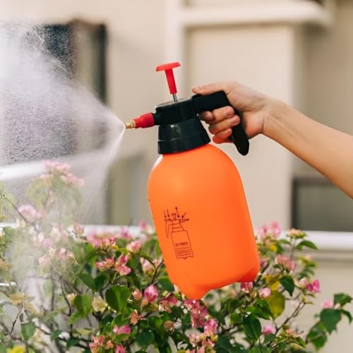 Image of Swadhin Plastic Unbreakable Watering Can for Plants 10 Litre Handheld Garden Spray Bottle Lightweight Water Sprayer Lawn Garden Spray Bottle Gardening Water Sprayer (Orange, 2 liters)