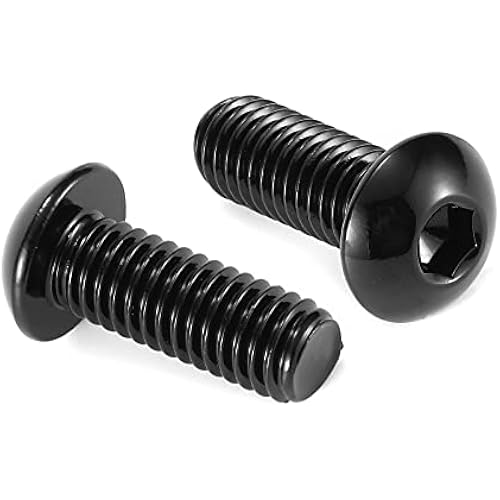 1/4-20 x 1 Button Head Socket Cap Bolts Screws, 20Pcs 304 Stainless Steel 18-8, Allen Hex Drive, Black Oxide by SG TZH(with Hex Spanner)