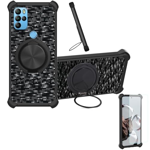 �Ή� General Mobile Gm 21 Plus New Edition �P�[�X Phone Case [1�� 9H+�d�x���� �K���X�t�B����][360°��]���X�^���h�A�}�O�l�b�g��]CX-11-HEI