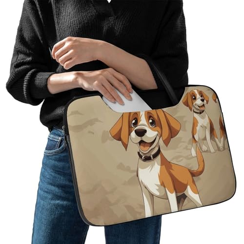 Maletín impermeable para laptop 17 pulgadas con estampado perrito Beagle miniatura 7