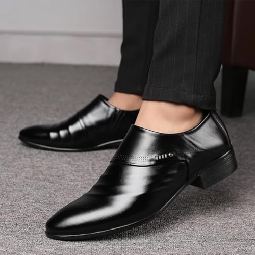 Men's Oxford Leather Dress Shoes Slip-on Pointed-Toe Derby Shoes are Classic Formal Business Men's Black Dress Shoes4