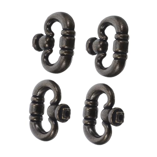 IWOWHERO 4個レトロ調単穴亜合製引き出し取っ手 キッチンキャビネットや寝室用引き出しに対応する装飾的なアンティーク風ハンドル