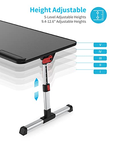 SAIJI Laptop Bed Tray Table, SAIJI Adjustable for Laptop Stand, (Black) (Large (60cm x 33cm), Black) - Image 3