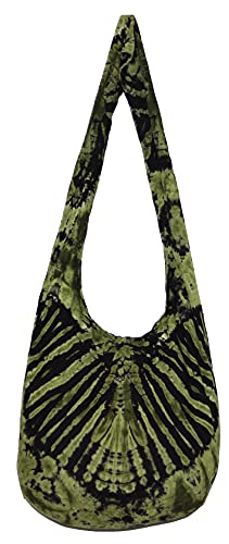 Image of TIE DYE Bohemian Hipster Hobo Boho Hippie Crossbody Bag Purse Black Tone 39 inch