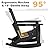 Polyhouz Adirondack Rocking Chair with Retractable Ottoman,Outdoor Folding Adirondack Chair with Cup Holder,HDPE All-Weather Patio Lounge Chair for Porch,Lawn, Poolside, Black