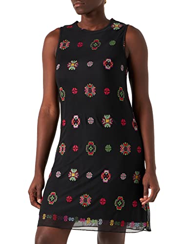 Desigual Vest_Tresor Vestido, Negro (Negro 2000), 38 (Talla del Fabricante: 36) para Mujer