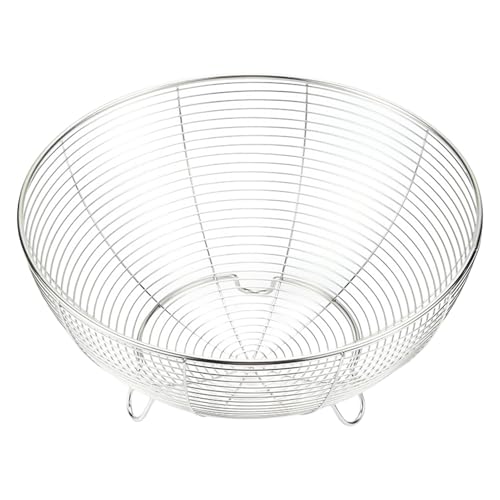 Cesta de frutas de alambre metálico - Cesta de frutas para encimera de cocina, cesta de frutas redonda de alambre metálico | Cuencos de frutas Cesta metálica con soporte de tres patas para contener