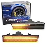 iJDMTOY Black-Out Smoked Lens Fender Amber Full LED Sequential Blink Side Marker Turn Signal Indicator Lights Compatible With BMW 2001-2006 E46 M3 Coupe/Convertible, 1995-2001 E38 7 Series