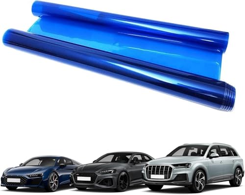 Image of HOME13 Self Adhesive Auto Car Tint Headlight Taillight Fog Light Vinyl Smoke Film Sheet Sticker Cover Car & Bike Protection Film (Blue, 12x80 Inch)