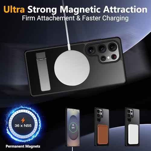 Image of SPIDERCASE Magnetic for Samsung Galaxy S25 Ultra Case, [3 Stand Ways][ Military Grade Drop Protection] with Invisible Stand Slim Phone Case for S25 Ultra 5G,Black