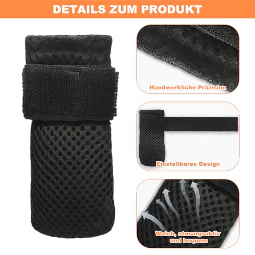 ZBKJYILF Pack 4 Verstellbare Netz Katze Schuhe, Kratzer Katze Handschuhe, Verstellbare Netz, für Haustiere Baden, NäGel Schneiden, Inspektion