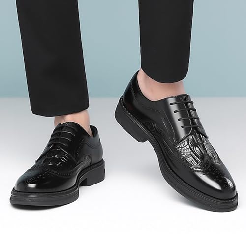 Men's Genuine Leather Versatile Dress Casual Wingtip Brogue Shoes, Comfortable & Breathable, Ideal for Business & Wedding for Men4