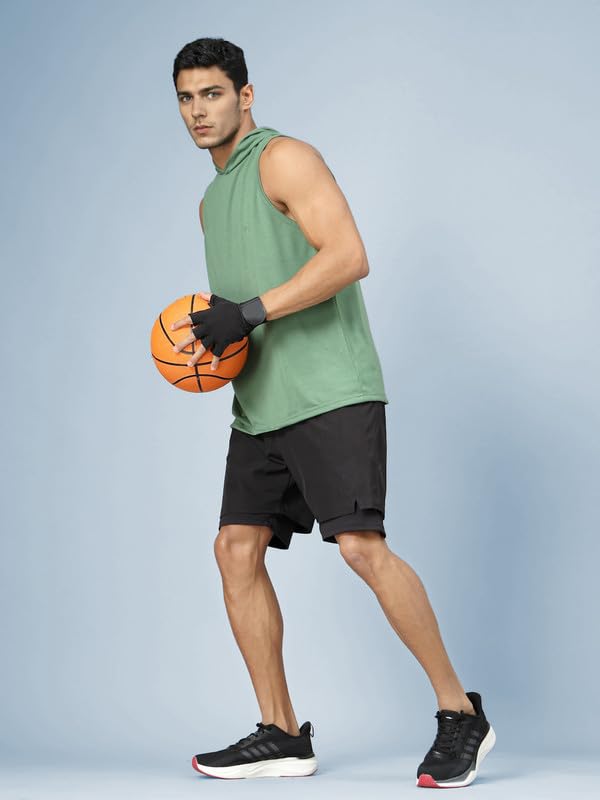 Image of CHKOKKO Sleeveless Hooded T Shirts Gym Vest for Men Workout Solid Premium Cotton Blend Tank Top for Man Running Vest Sando Gym Wear Lightweight Breathable Casual Summer Wear Boys