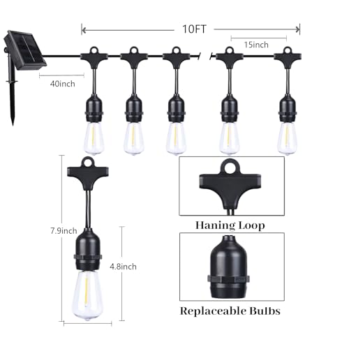 Vigdur 10FT Solar String Lights – 10 Shatterproof Bulbs, IP65 Waterproof — view 4
