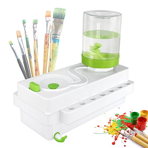 CJWDZ Brush Rinser Set Paint Cleaning Tools Makeup Brush Cleaner Machine, Paint Brush Cleaner Brush Rinser Running Water Circulation Paint Brush Cleaner (White Green)