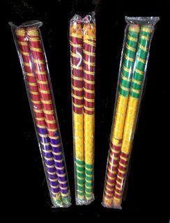 DMS RETAIL Multicolor Triranga Dandiya Garba Sticks with Lace for Navratri Celebration 14 Inches Big Size Pack of 6 Pair - Image 2 thumbnail