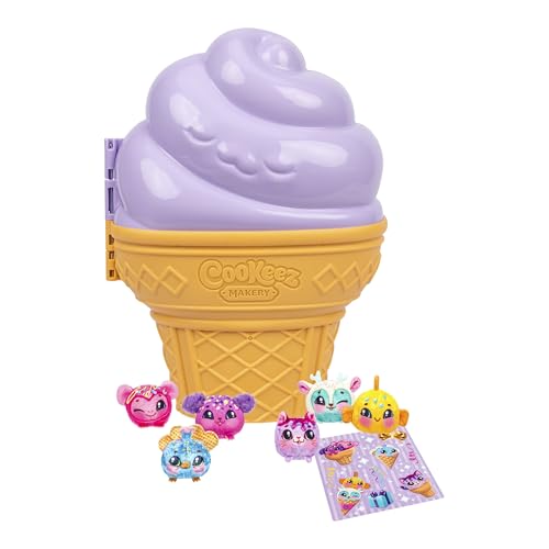Cookez Makery Yum Yumz Sammelverpackung, riesige Eiswaffel mit Platz für 36 Yum Yumz, enthält 6 Exklusive Plüschtiere, Stickerbogen zum Dekorieren, perfekt zum Spielen, Präsentieren und Verstauen