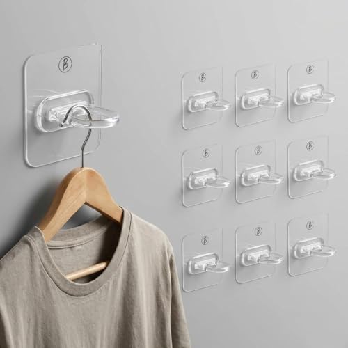 Image of Btag Round StIcker Wall Ring Hook Multi Functional |Damage-Free Hanging for Kitchen, Bathroom, Office | Easy Install, Long-Lasting Hold for Any Room | Waterproof & Rust-Proof Design (Transparent PO10)
