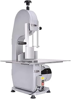 CGOLDENWALL Machine de sciage électrique commerciale 1600 W haute puissance pour couper la viande sur table avec acier sans satin pour couper le poisson, le bœuf et la viande congelée (220 V)