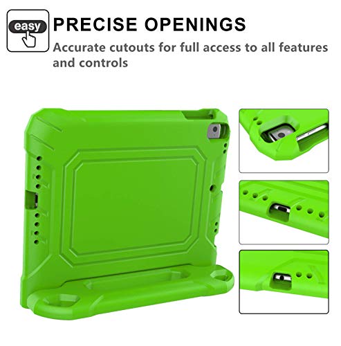 Kids Case for iPad 10.2" 9th / 8th / 7th Generation 2021/2020/2019 - with Built-in Screen Protector, Shockproof Lightweight Handle Stand Kids Case for iPad 10.2" 2021 Latest Tablet Cover (Green)