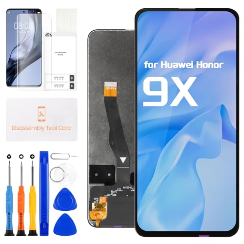 Screen Replacement for Huawei Honor 9X LCD Display STK-LX1 for Honor 9X LCD Screen Digitizer Touch Screen Glass Full Assembly with Repair Kits (Black,6.59 inch)