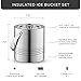 JoyJolt Metal Double Wall Ice Bucket with Lid, Ice Tongs and Strainer. 3L Insulated Ice Bucket for Cocktail Bar, Wine, Home Bar Accessories, Parties, Champagne Bucket. Stainless Steel Ice Buckets