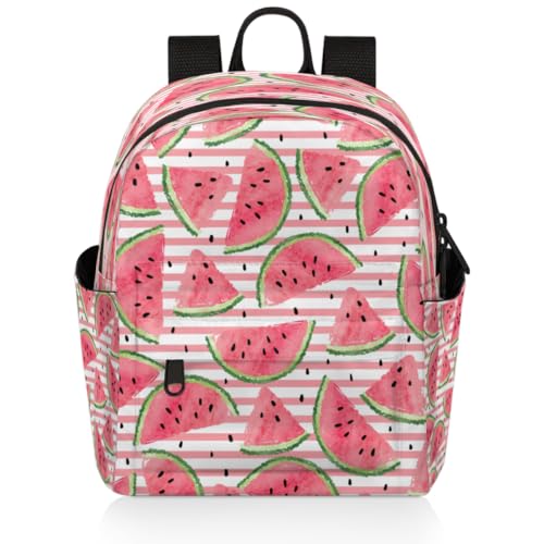 Watercolor Striped Watermelon Backpack for Women Large Capacity with Adjustable Pressure Relief Strains Lightweight Travel Backpack for Work Travel Casual Gifting2