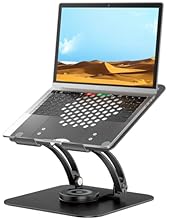 360 Degree Rotation: Our swivel laptop stand allows you to share your laptop screen with your work partner easily. This rotating laptop stand is the perfect solution for anyone who does a lot of video conferencing in different locations, environments...