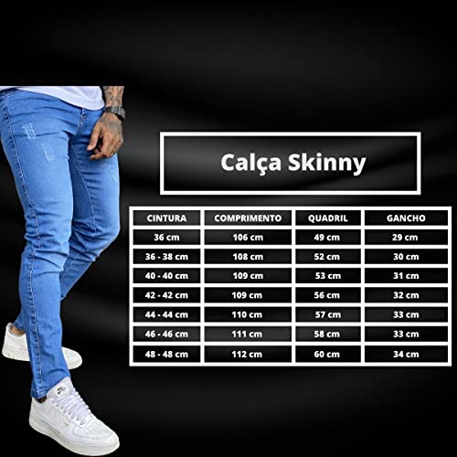 KIT 2 CALÇAS JEANS, SARJA (AZUL MÉDIO, PRETO, 38)