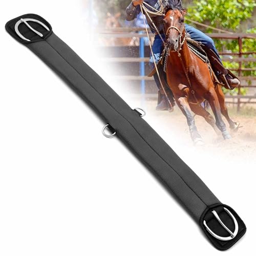 Jeffers Equine Western PVC Straight Cinch – Black Horse Girth for Saddles, Roping, Barrel Racing, Trail Riding – 1/4' Thick, 4 Layer Nylon Reinforced, Stainless Steel Hardware – 36' Girth Strap