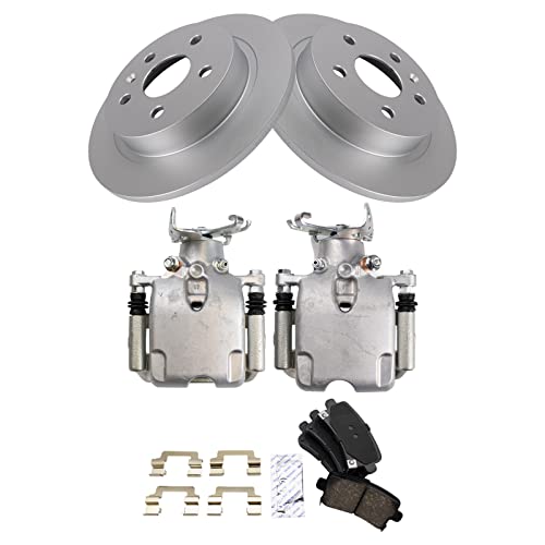 Image of TRQ Rear Brake Pad and Rotor Set Ceramic Solid Rotors Calipers | For 2012 Buick LaCrosse