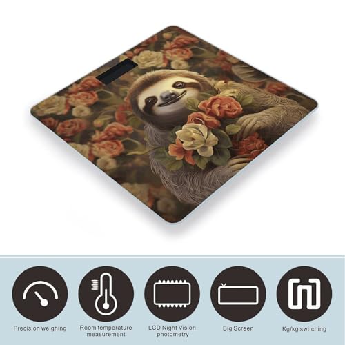 Báscula digital para baño con diseño de perezosos divertidos miniatura 3