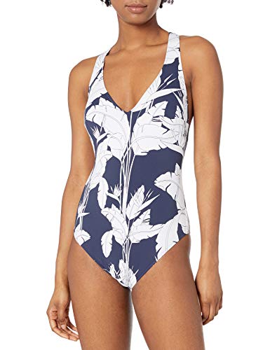 Roxy Junior's Printed Beach Classics One Piece Swimsuit, Mood Indigo Flying Flowers Sample, S