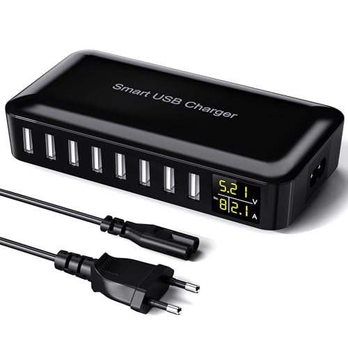 Rsydmny Chargeur USB Multiple 8-Ports avec écran LED