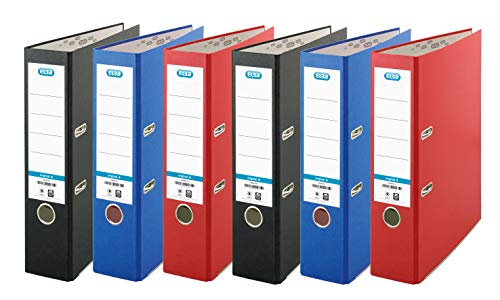 Elba, A4 Lever Arch Files, Red/Black/Blue, 6 Folders