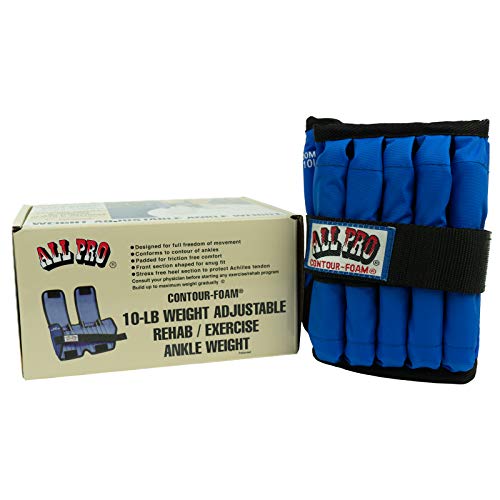 All Pro Adjustable Therapeutic Ankle & Wrist Weights, Ankle, 10 lb. = 20