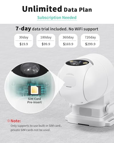 Image of LIWAN Cellular Security Camera, No WiFi Needed, 360 Live View Off Grid Cam | 4G LTE Solar Security Camera with SIM Card, 2K Color Night Vision, Wireless Outdoor Camera for Farm, Cabin, Construction Site