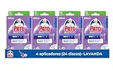 Pato Discos Activos Lavanda - Pack de 4 Aplicadores para WC con 4 Recambios (24 Discos) - Limpia y Perfuma el Inodoro
