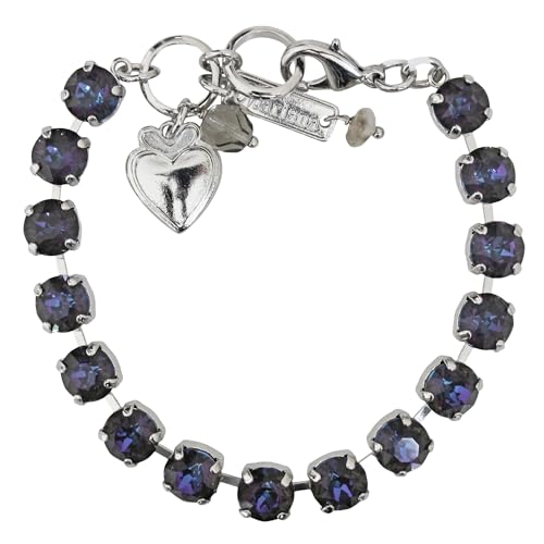 Mariana Rhodium Plated Sun-Kissed Midnight Classic Crystal Tennis Bracelet, 4252 137137ro