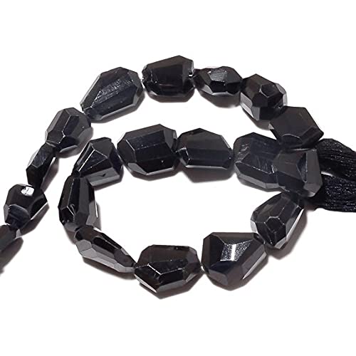 Spinel noir perles naturelles volumineuses facettées sans défaut pour bijoux