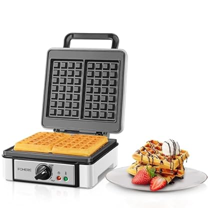 XL 2er Waffeleisen | 1200 Watt | Waffelautomat | Paninigrill | Waffeltoaster | Waffle Maker | Elektrogrill | XXL Wafflemaker | Waffel Eisen | Antihaftbeschichter FOHERE Waffelmacher