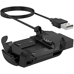 Cargador Reloj Garmin Fenix 3 OcioDual Cable de Carga 80cm Compatible con Garmn Fnix3, Cargador Conector USB 2.0, Adaptador Base Portátil, Negro