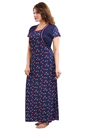 Image of Fabme Women's Satin Floor Length Night Dress Nighty